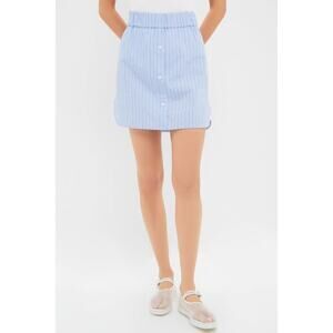 TUCKERNUCK Blue and White Stripe Frankie Skirt Size M NWT Retail $98 Tuckernuck